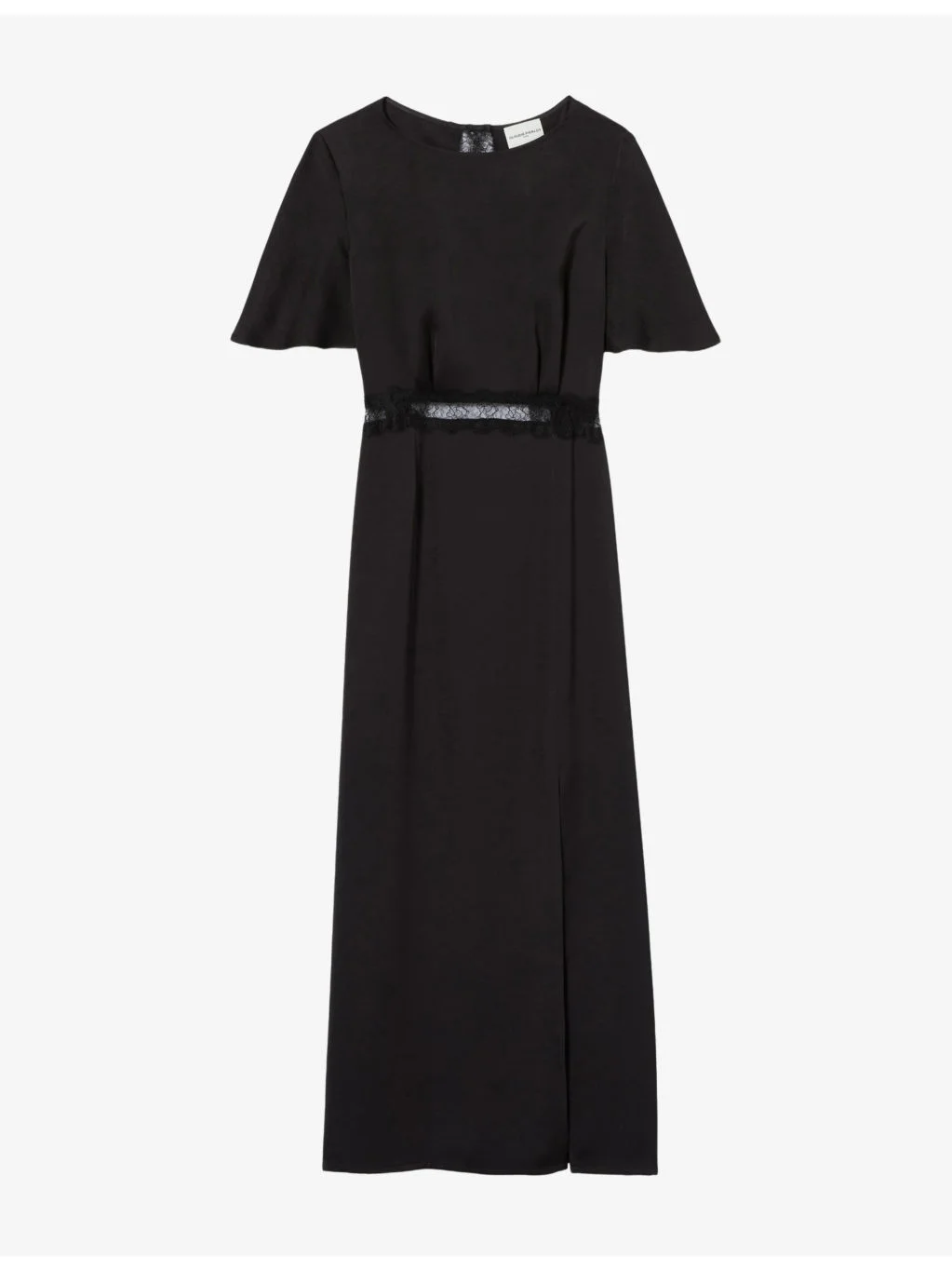 Open-Back Lace-Trim Satin Maxi Dress - 1