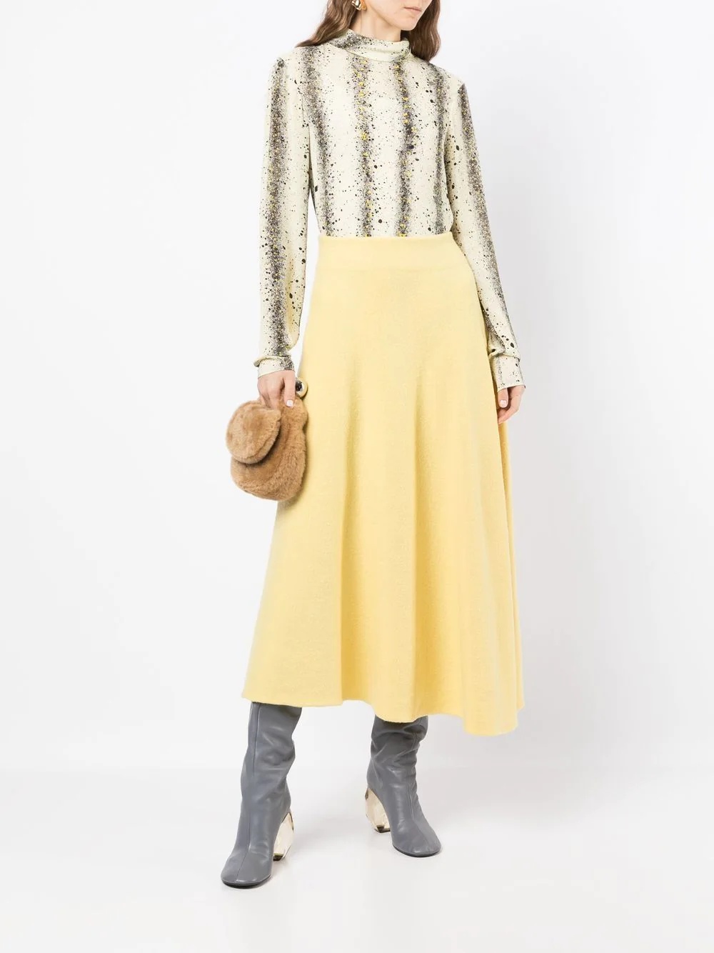 knitted midi A-Line skirt - 2