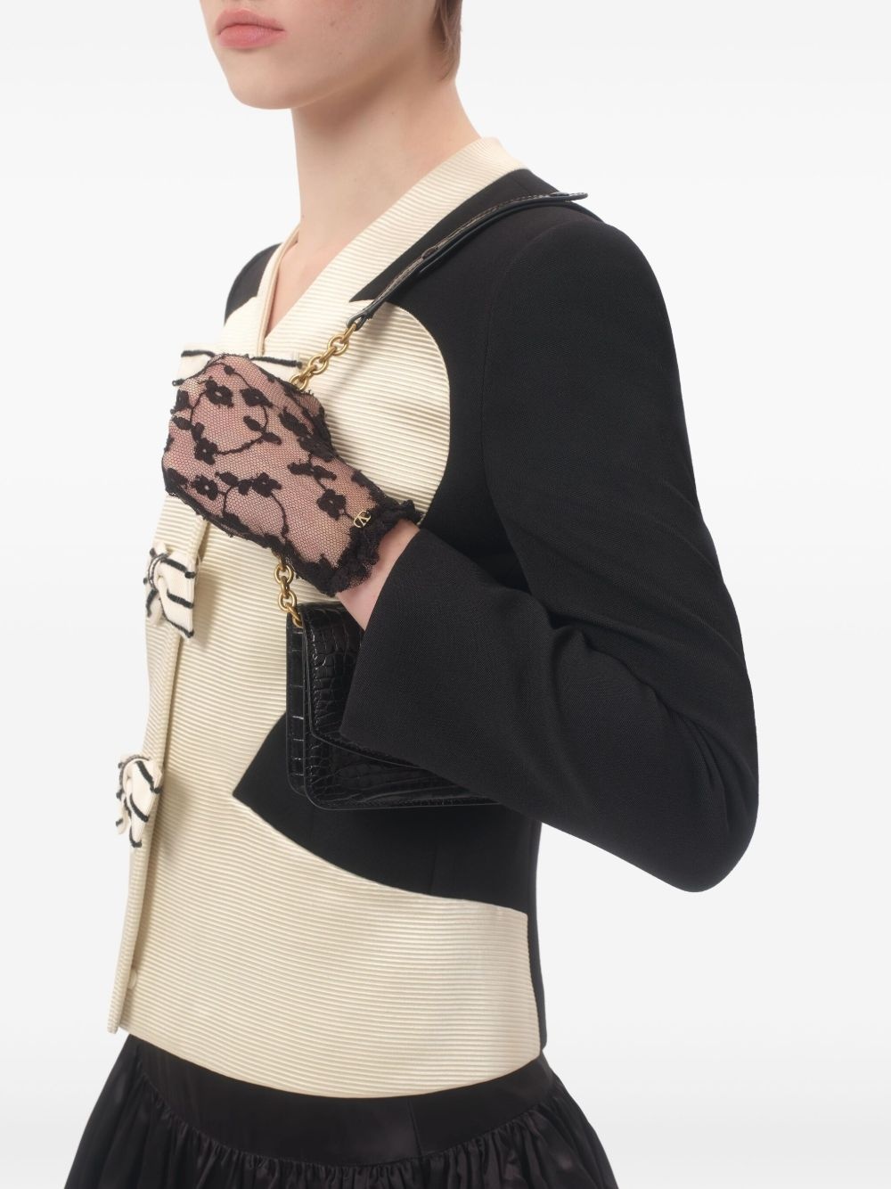 bow-detail jacket - 4