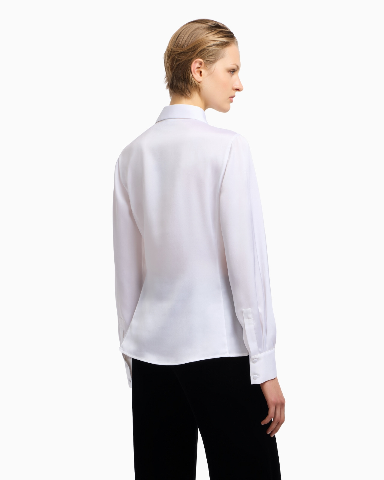 SATIN CRÊPE WRAP SHIRT - 3