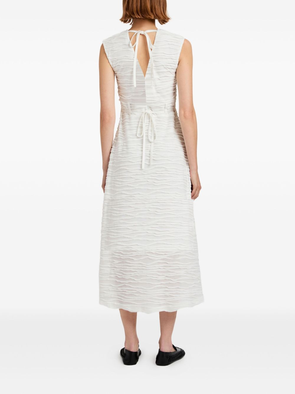 Laura textured sleeveless midi dress - 4