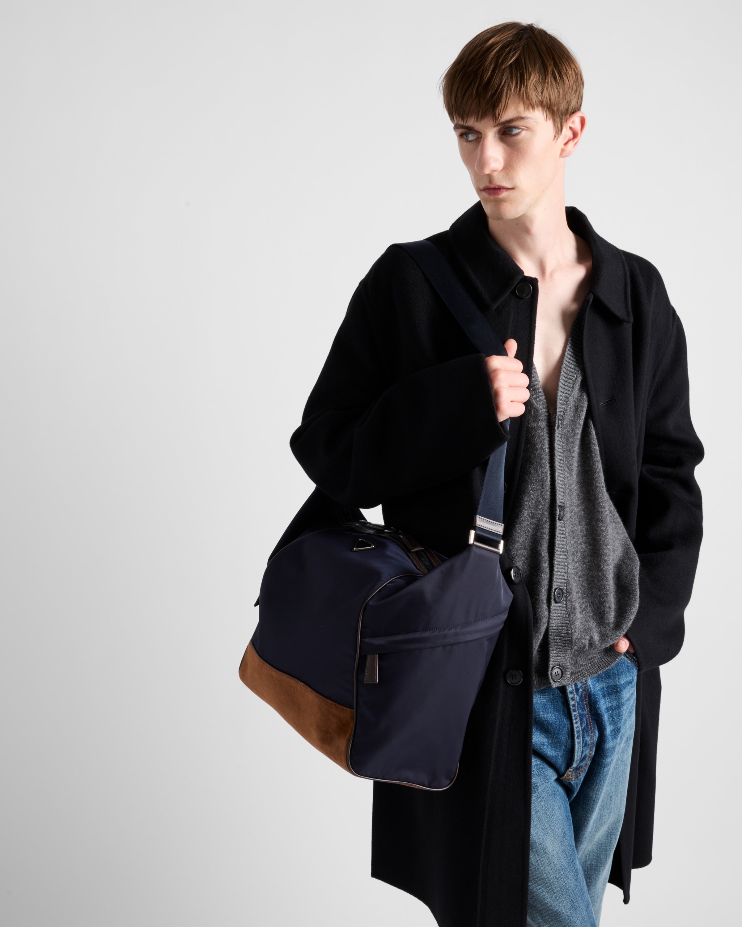 Re-Nylon and leather shoulder bag - 2