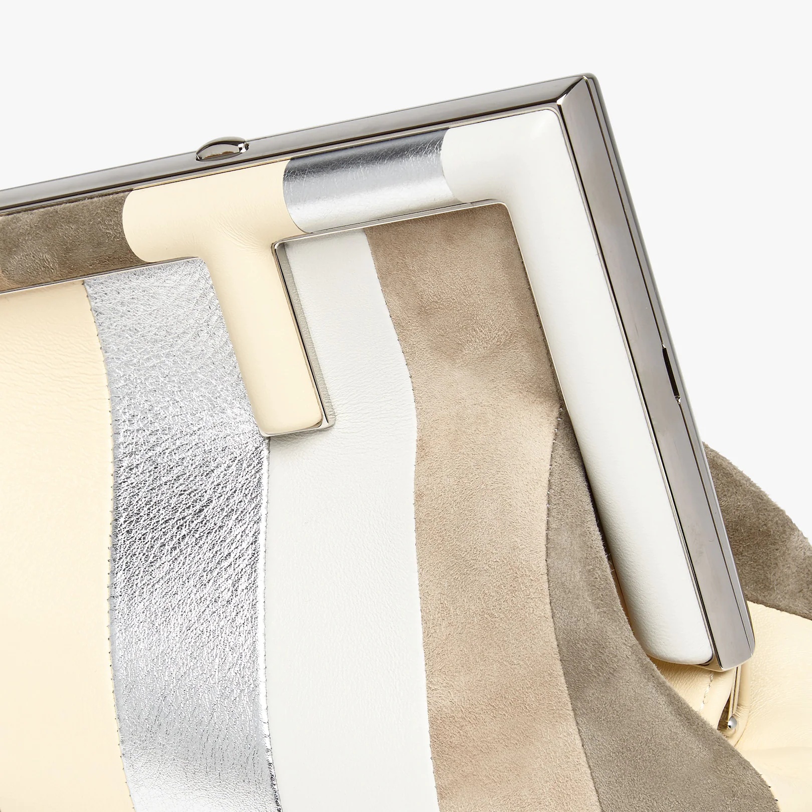 Small Fendi First bag produced by inlaying leather, laminated leather and suede by hand to create a  - 5