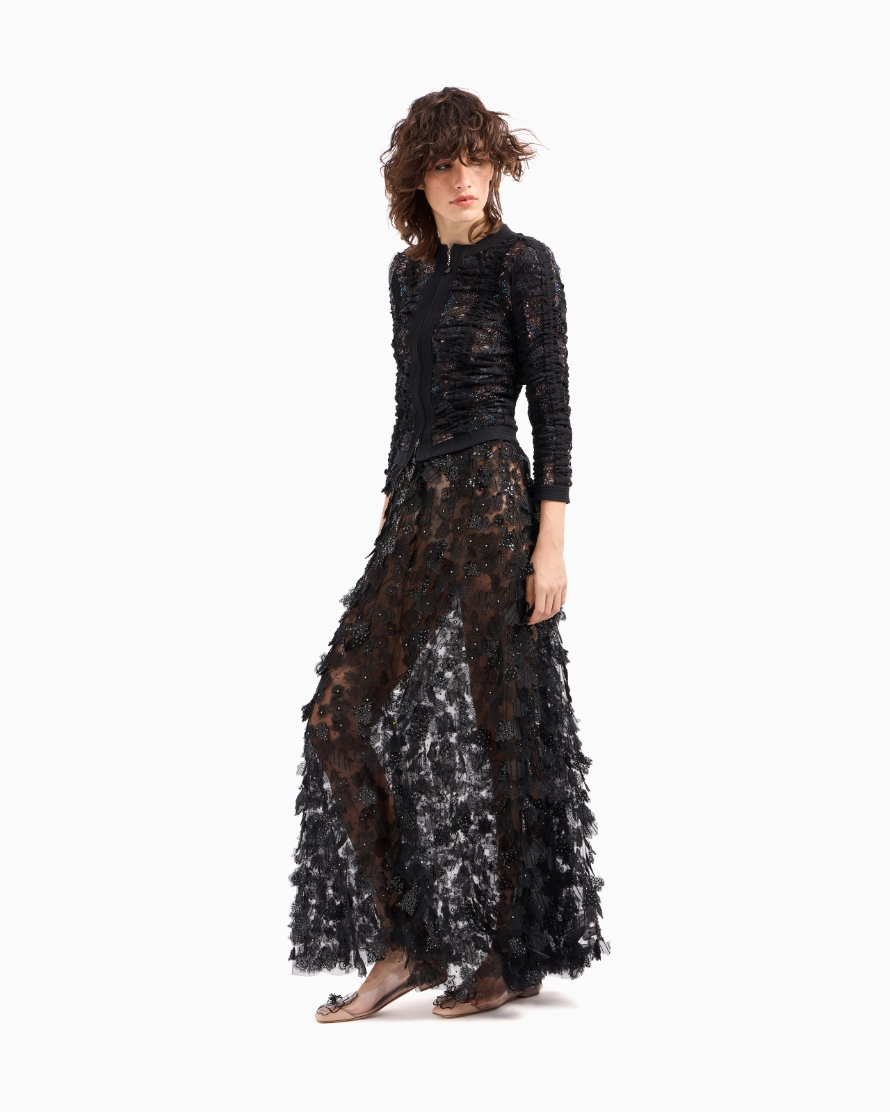 EMBROIDERED TULLE LONG SKIRT - 2