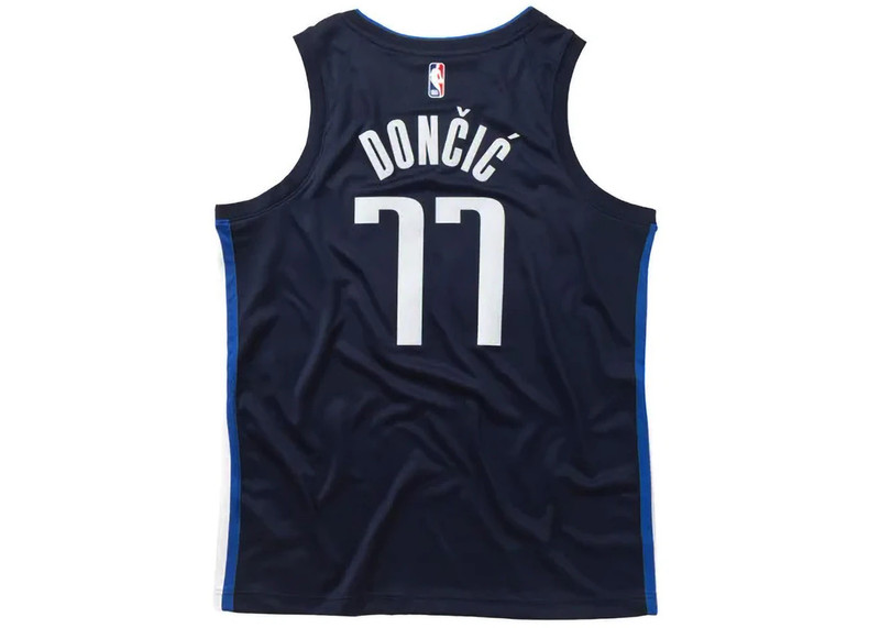Nike Nike NBA Luka Dončić Mavericks Statement Swingman Jersey Black/Navy Blue/White outlook