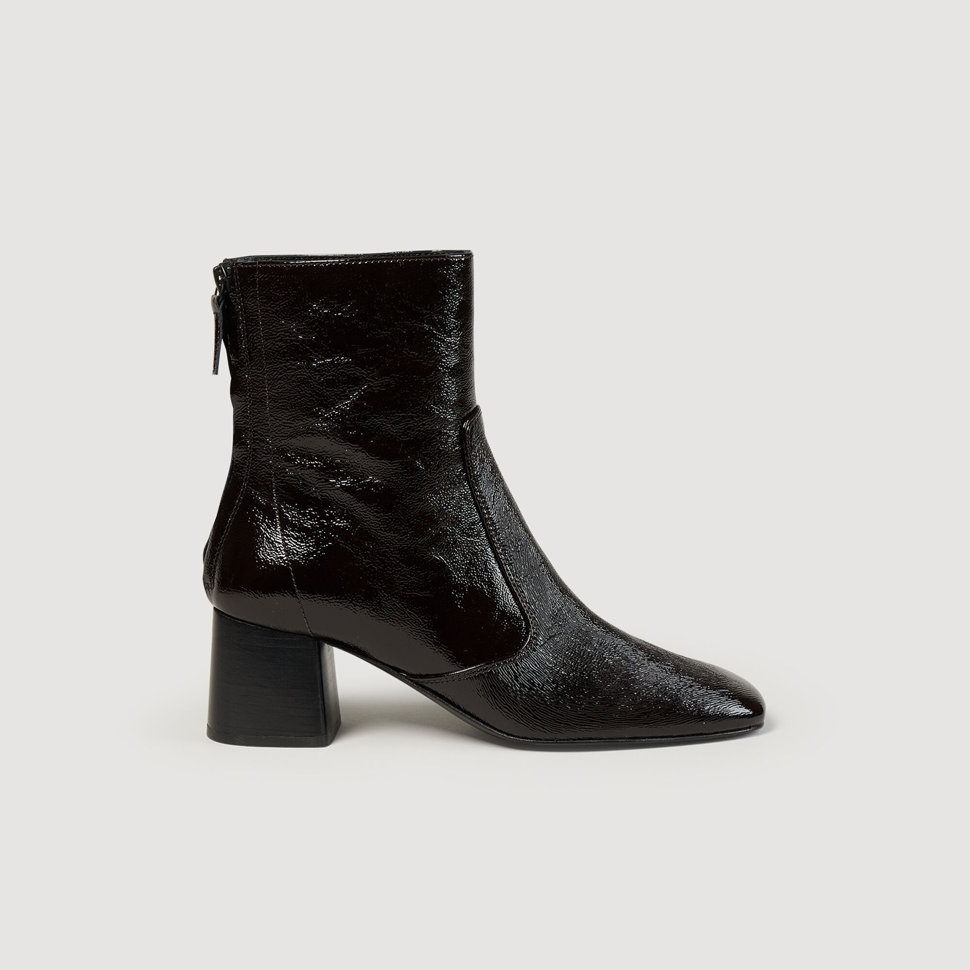CRACKED LEATHER ANKLE BOOTS - 1