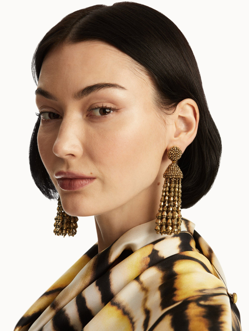 Oscar de la Renta BEADED CHANDELIER CLIP-ON EARRINGS outlook