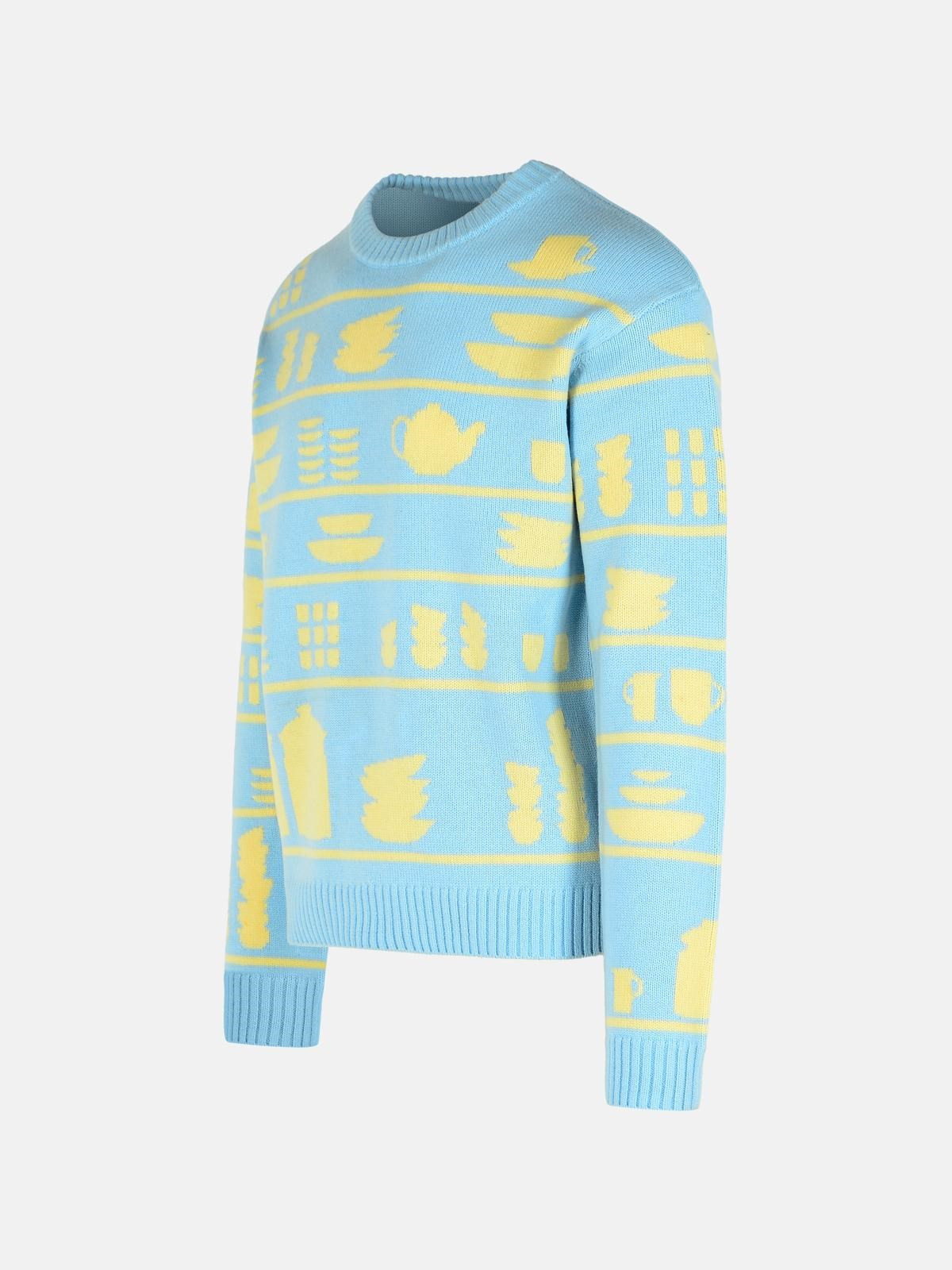 LIGHT BLUE WOOL SWEATER - 2