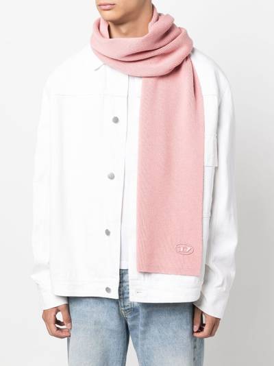 Diesel embroidered-logo detail knit scarf outlook