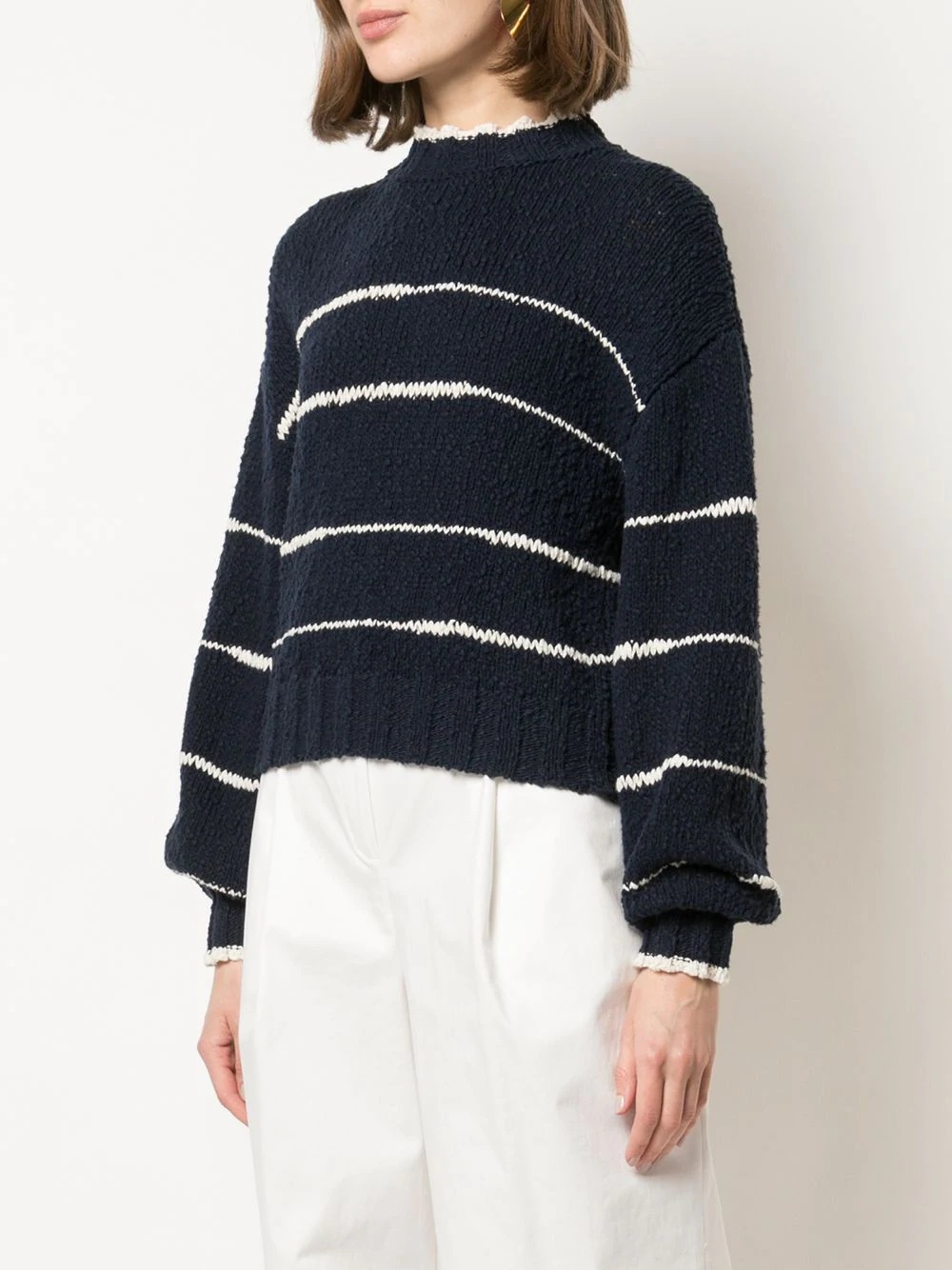 stripe pouf-sleeve jumper - 3