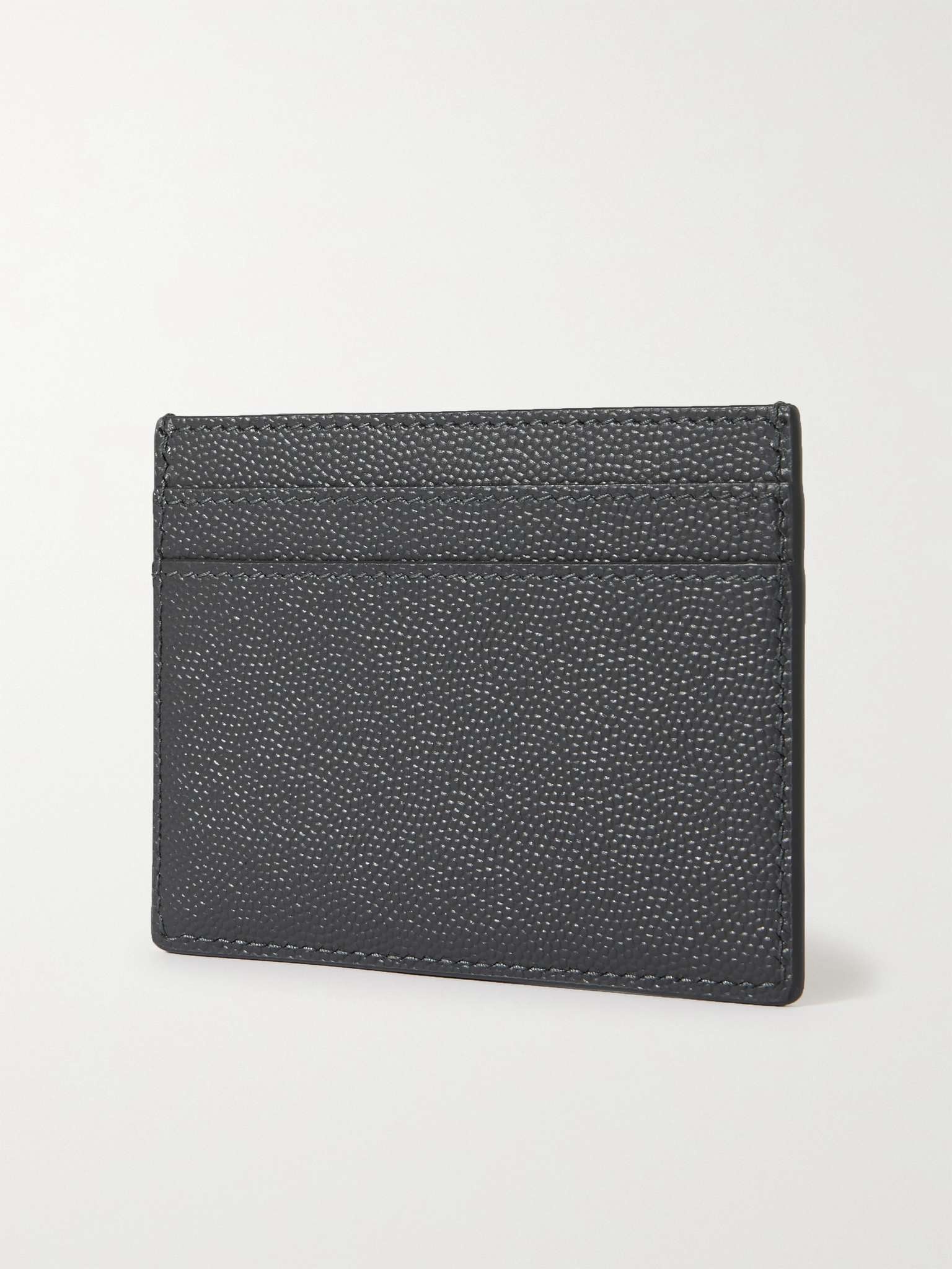 Logo-Print Pebble-Grain Leather Cardholder - 3