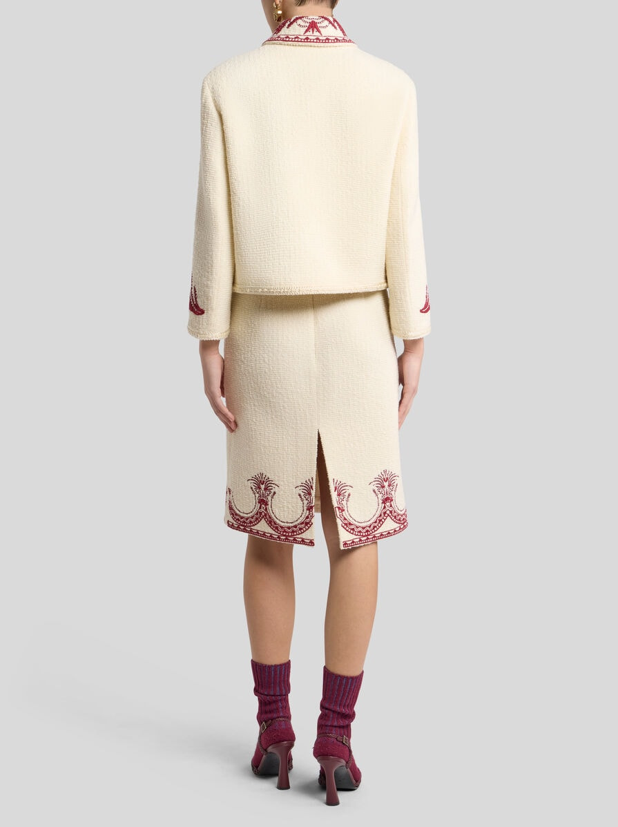 EMBROIDERED BOUCLÉ WOOL JACKET - 4