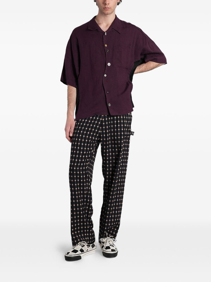 UNDERCOVER check-pattern logo-patch trousers outlook