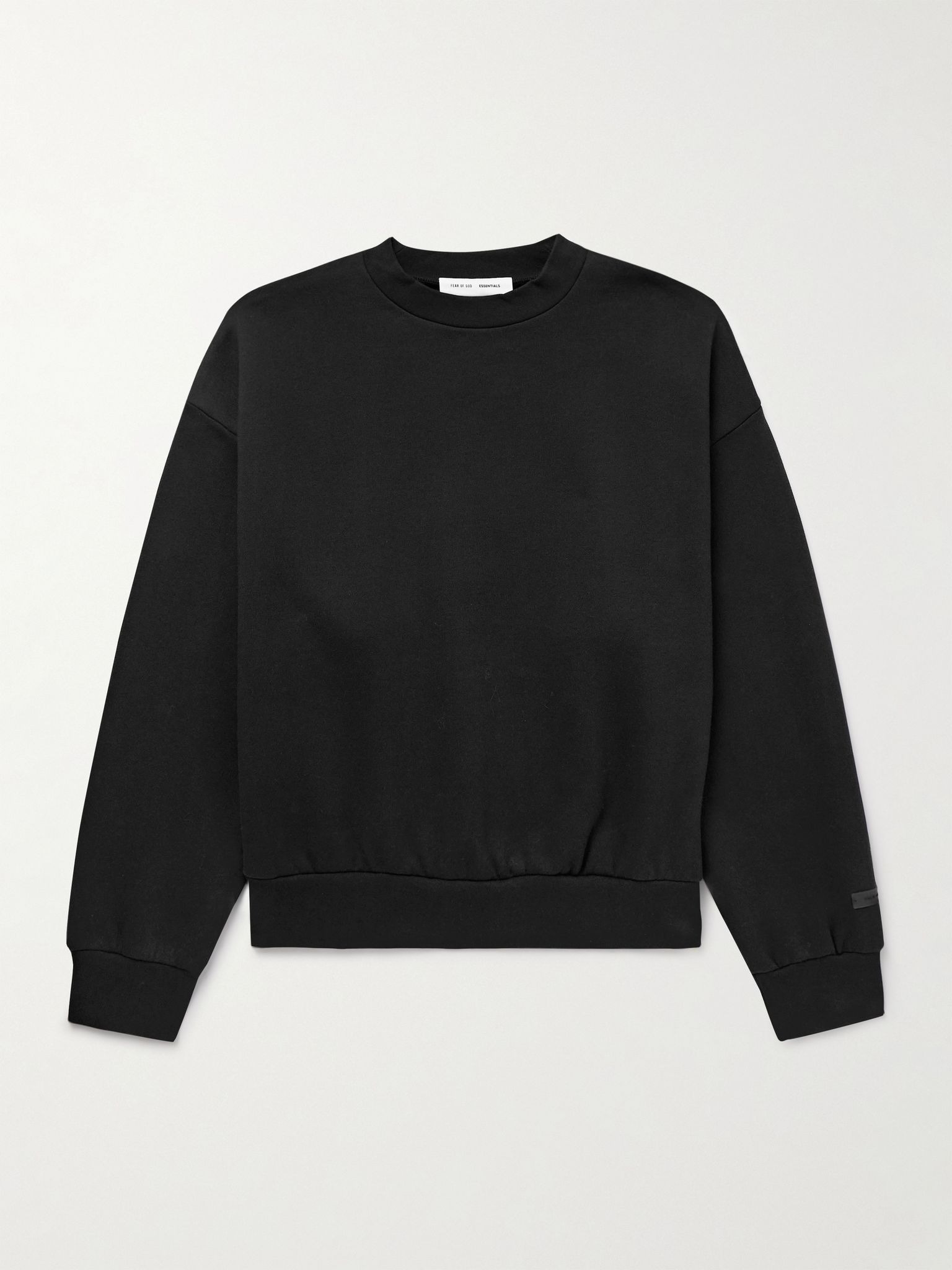 Logo-Appliquéd Cotton-Blend Jersey Sweatshirt Black - 1