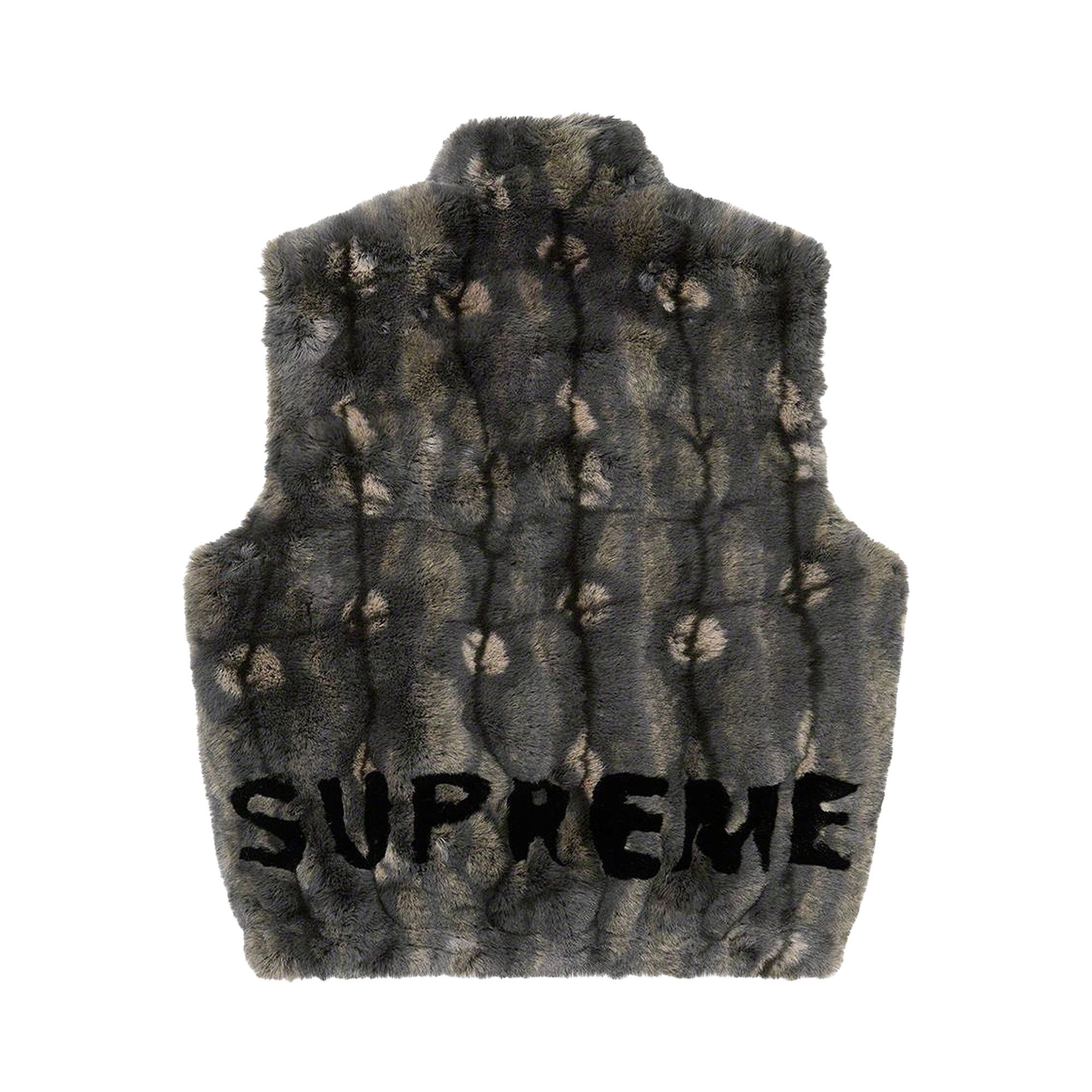 Supreme Faux Fur Hooded Vest 'Black' - 2