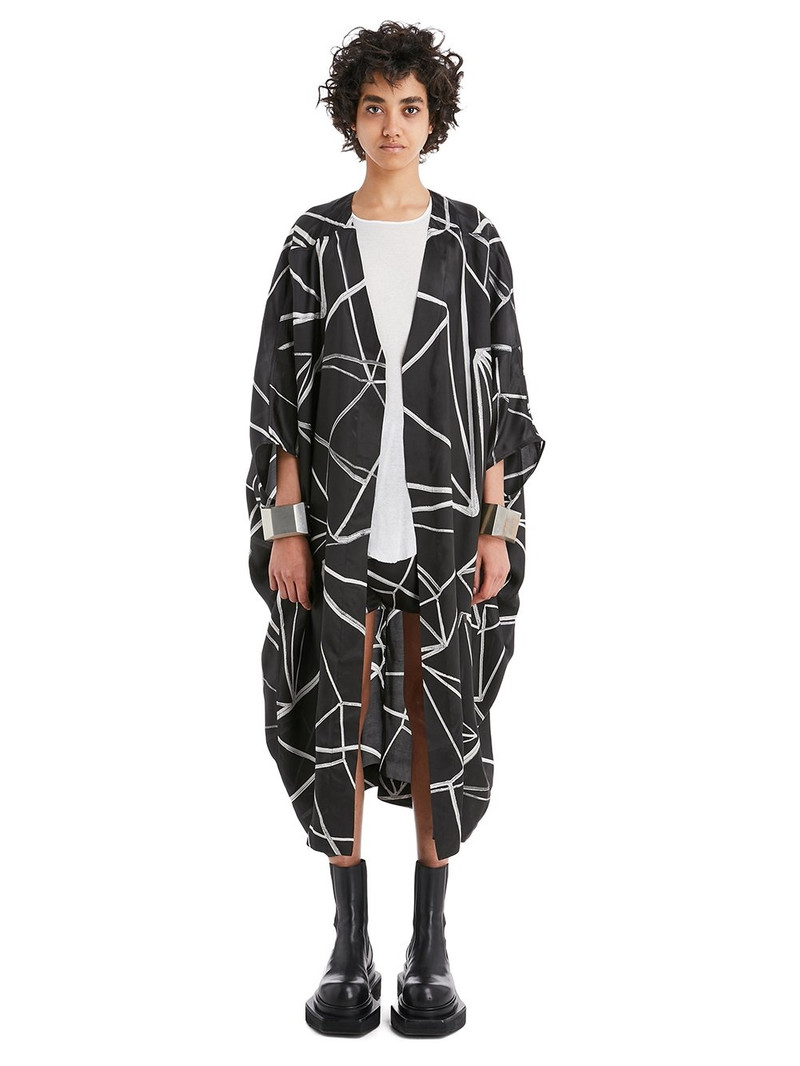 geometric-print V-neck coat 1