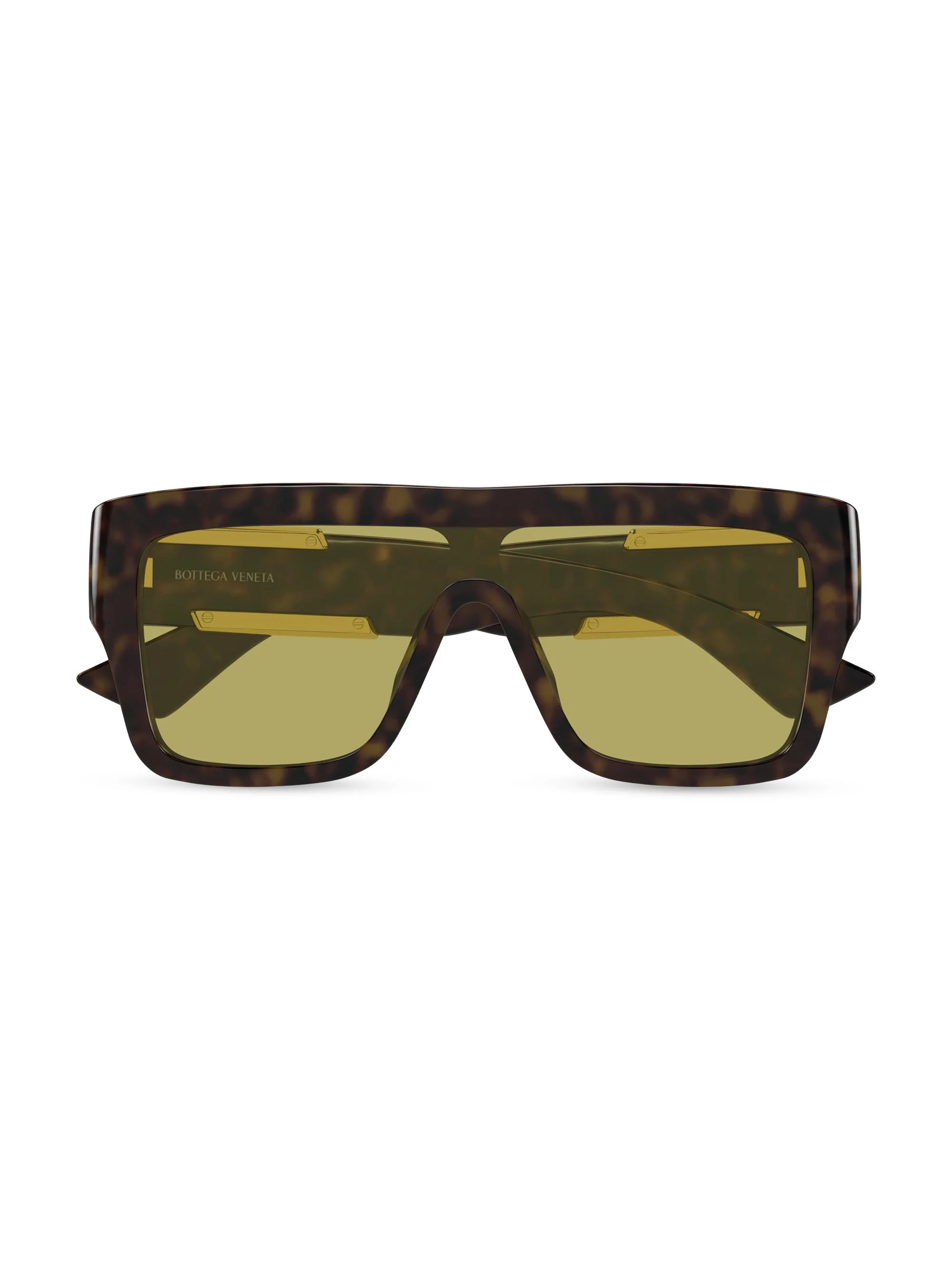 Women's Dash Ribbon 99MM Shield Sunglasses - Brown Green - 1