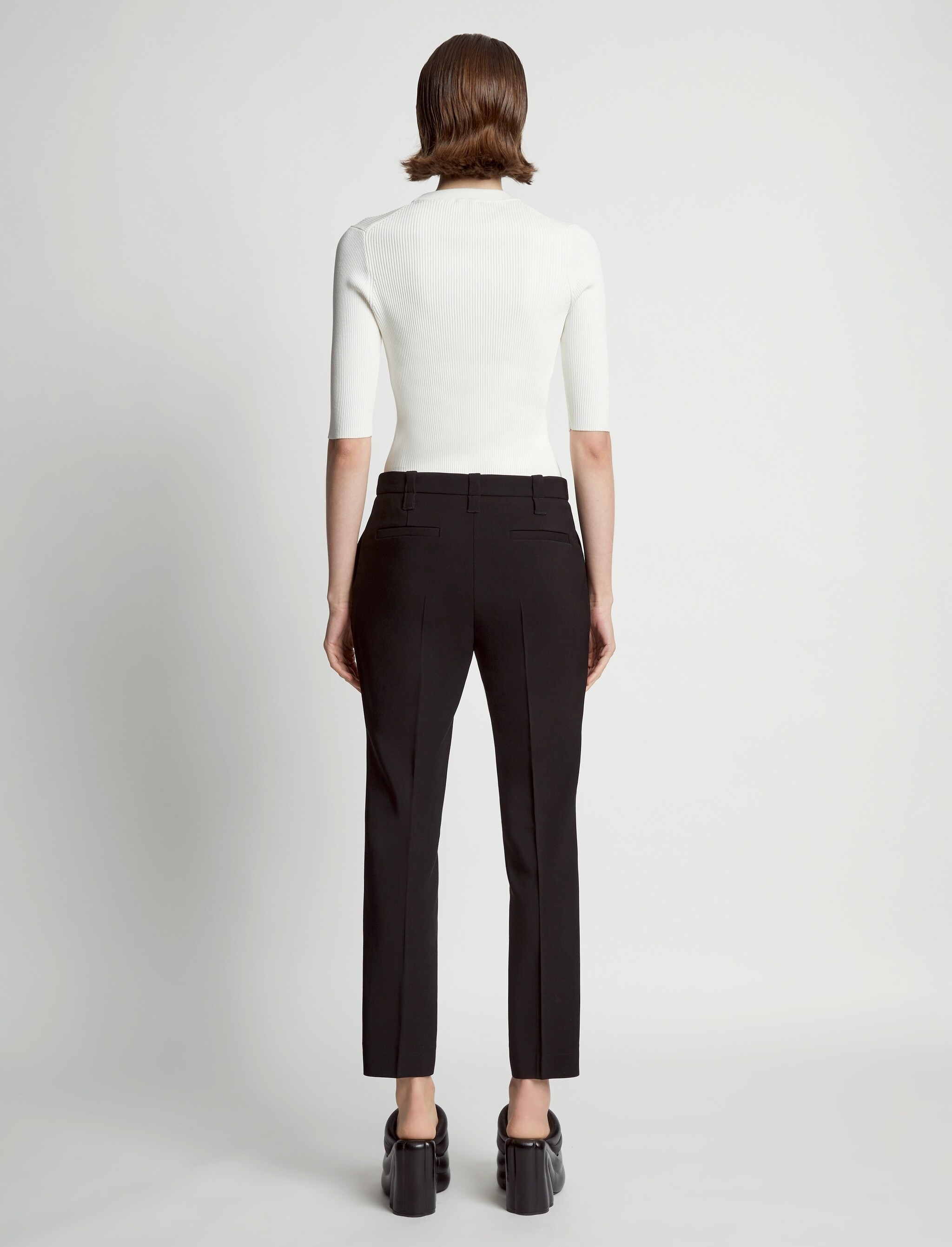 Viscose Suiting Crop Flare Pants - 4
