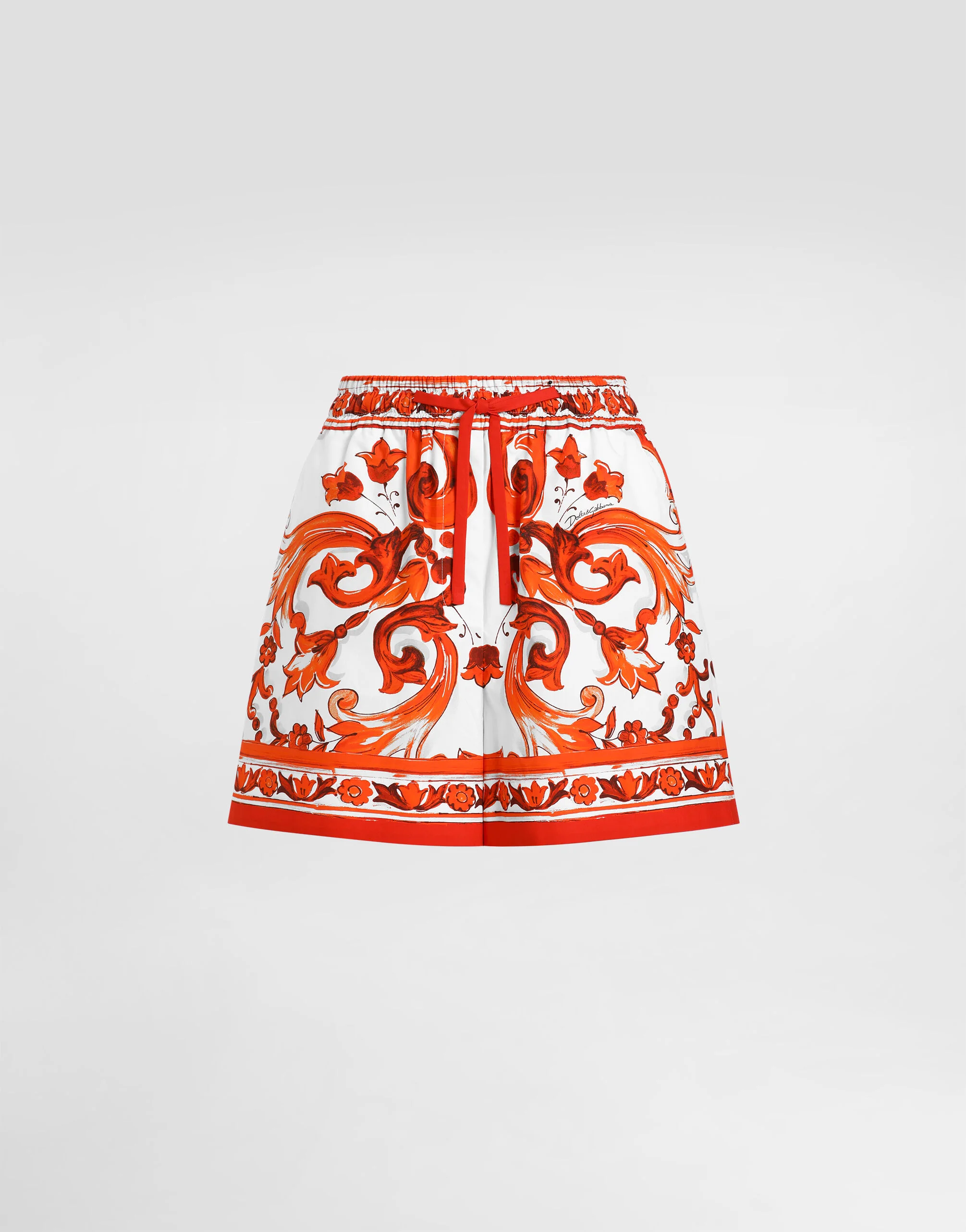 Majolica-print bermuda poplin shorts - 1