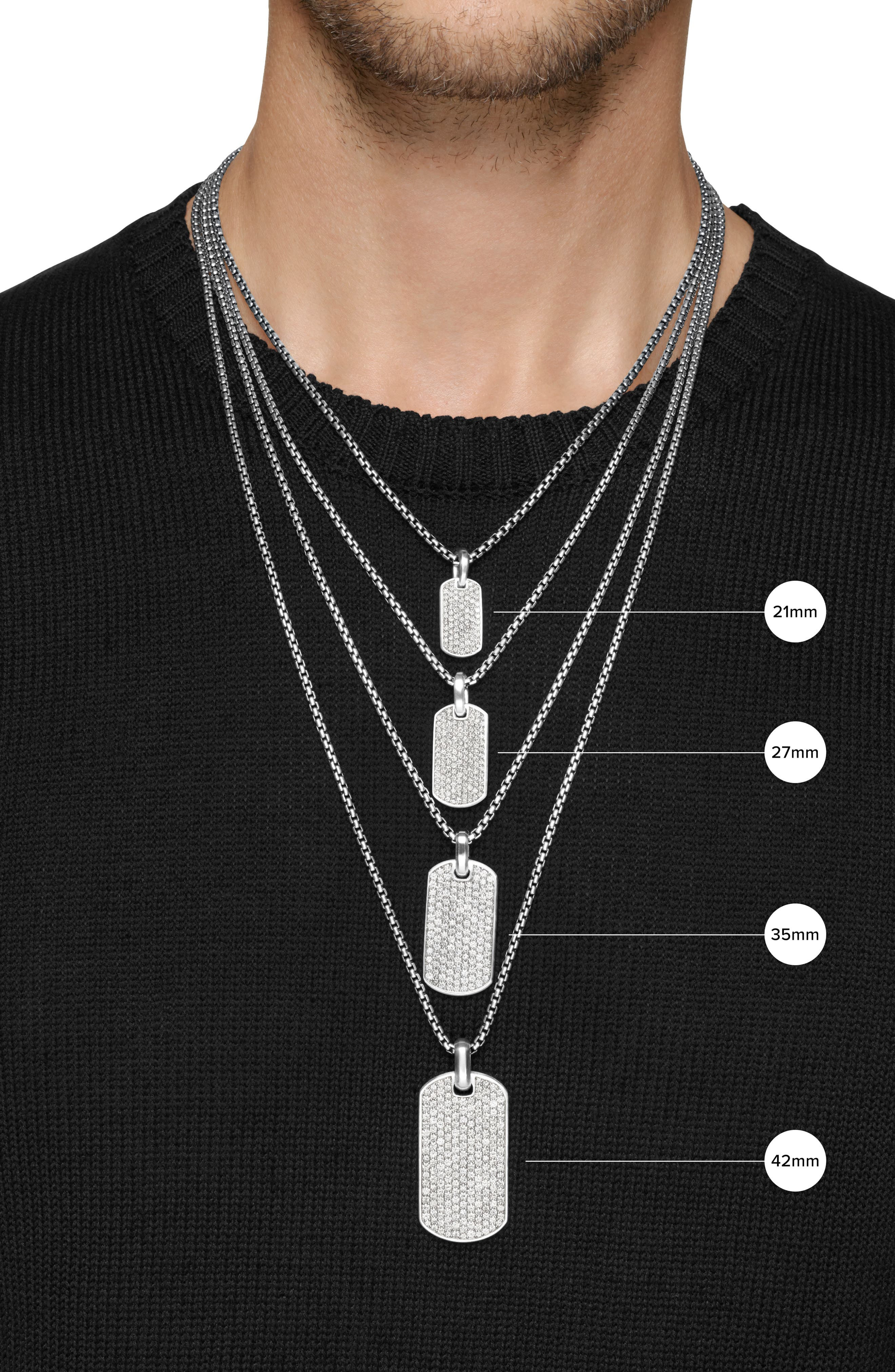 David Yurman Men's Chevron Tag, 21mm in Sterling Silver/Diamond at Nordstrom - 5