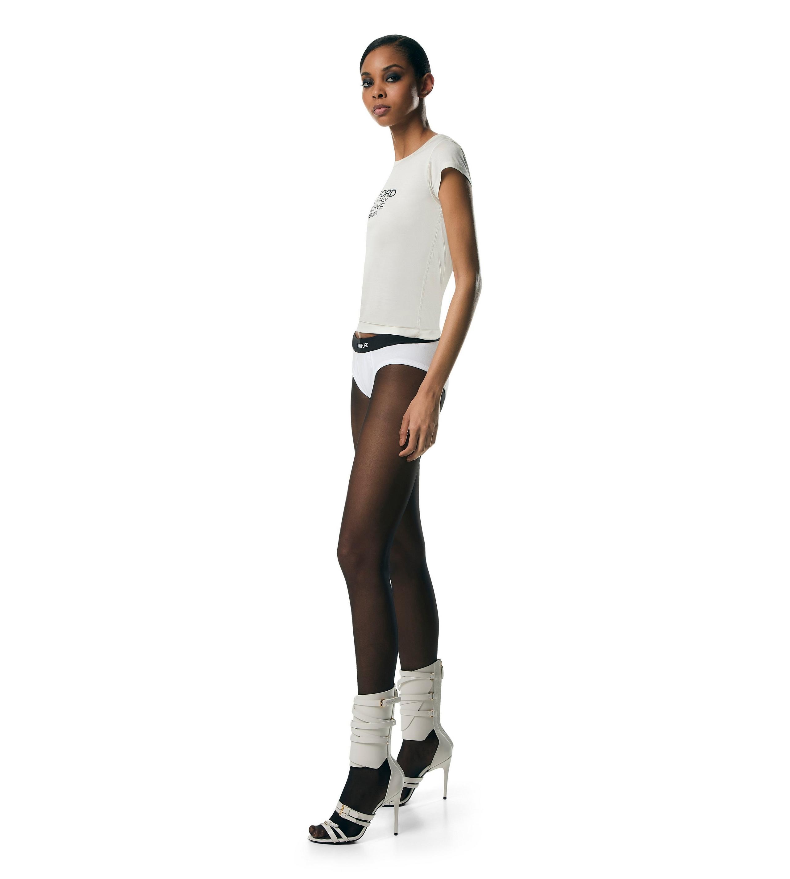 SILK JERSEY FITTED T-SHIRT WITH TOM FORD ARCHIVE LOGO - 2