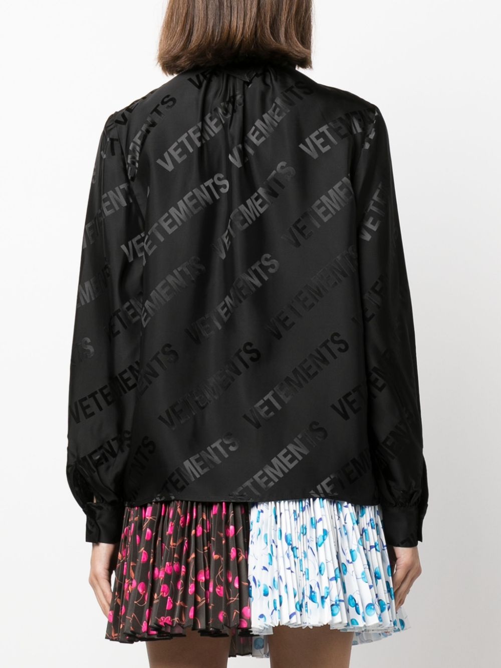logo-jacquard button-up shirt - 4
