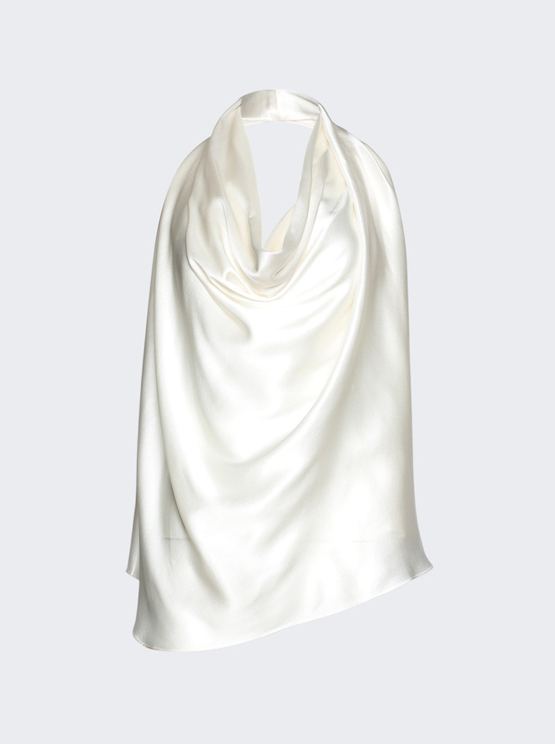 Satin Halter Blouse Off White 1