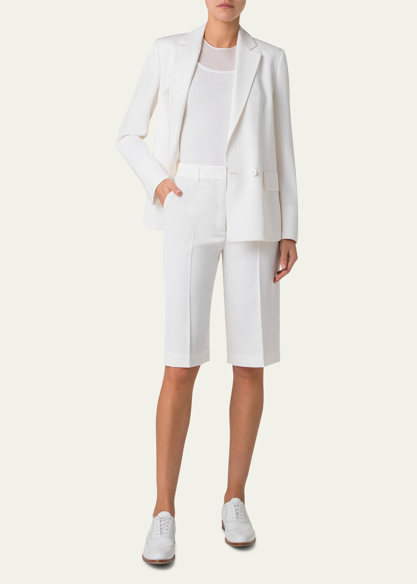 William Double-Breasted Boyfriend Shantung Silk-Blend Jacket - 2