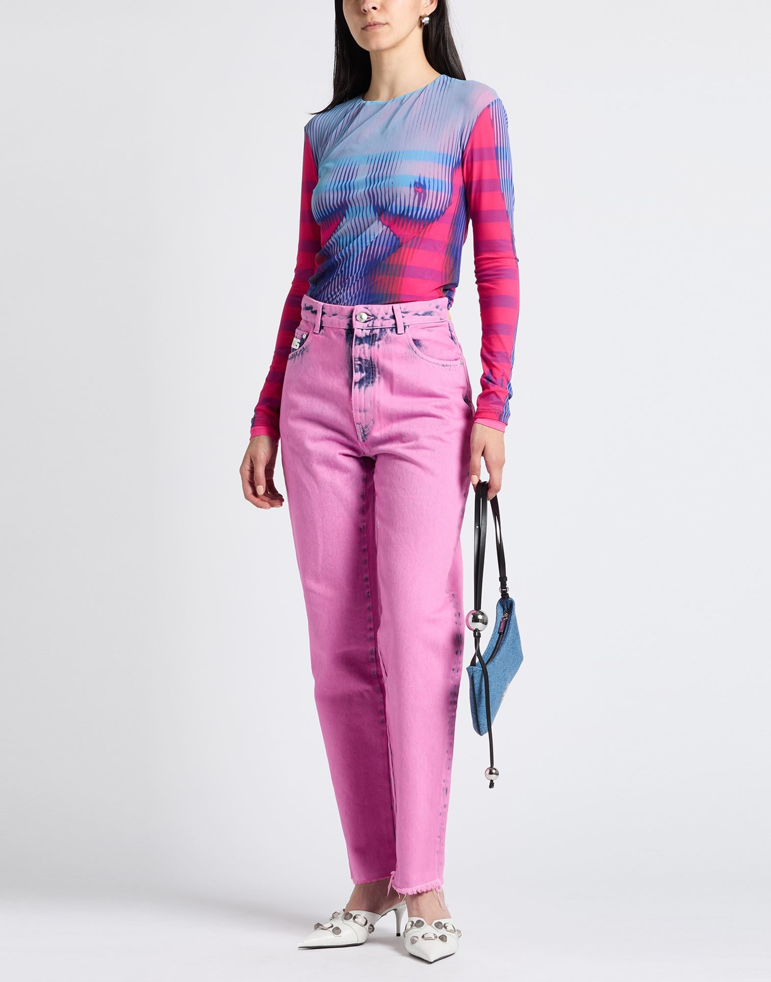 Pink Women's Denim Pants - 2