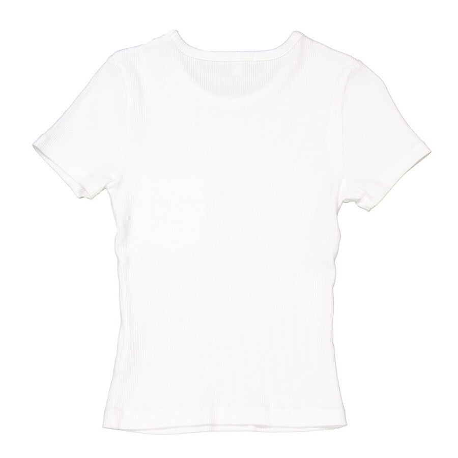 Agolde Ladies White Arlo Rib Pocket Tee - 6