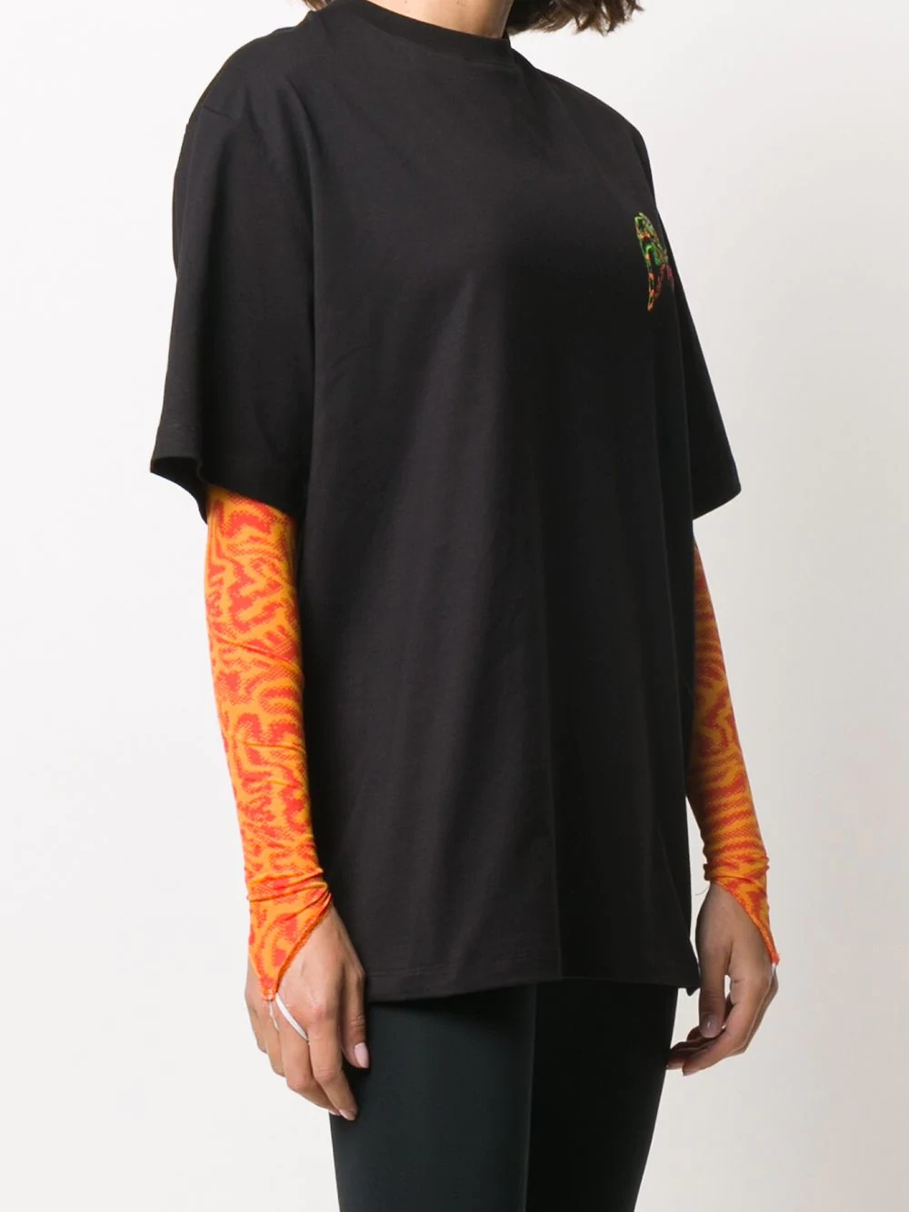 monkey-embroidered oversize T-shirt - 3