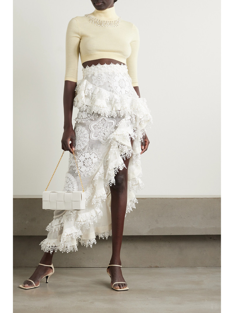 Zimmermann + Net Sustain Matchmaker Cropped Crystal-embellished Merino Wool Turtleneck Sweater outlook