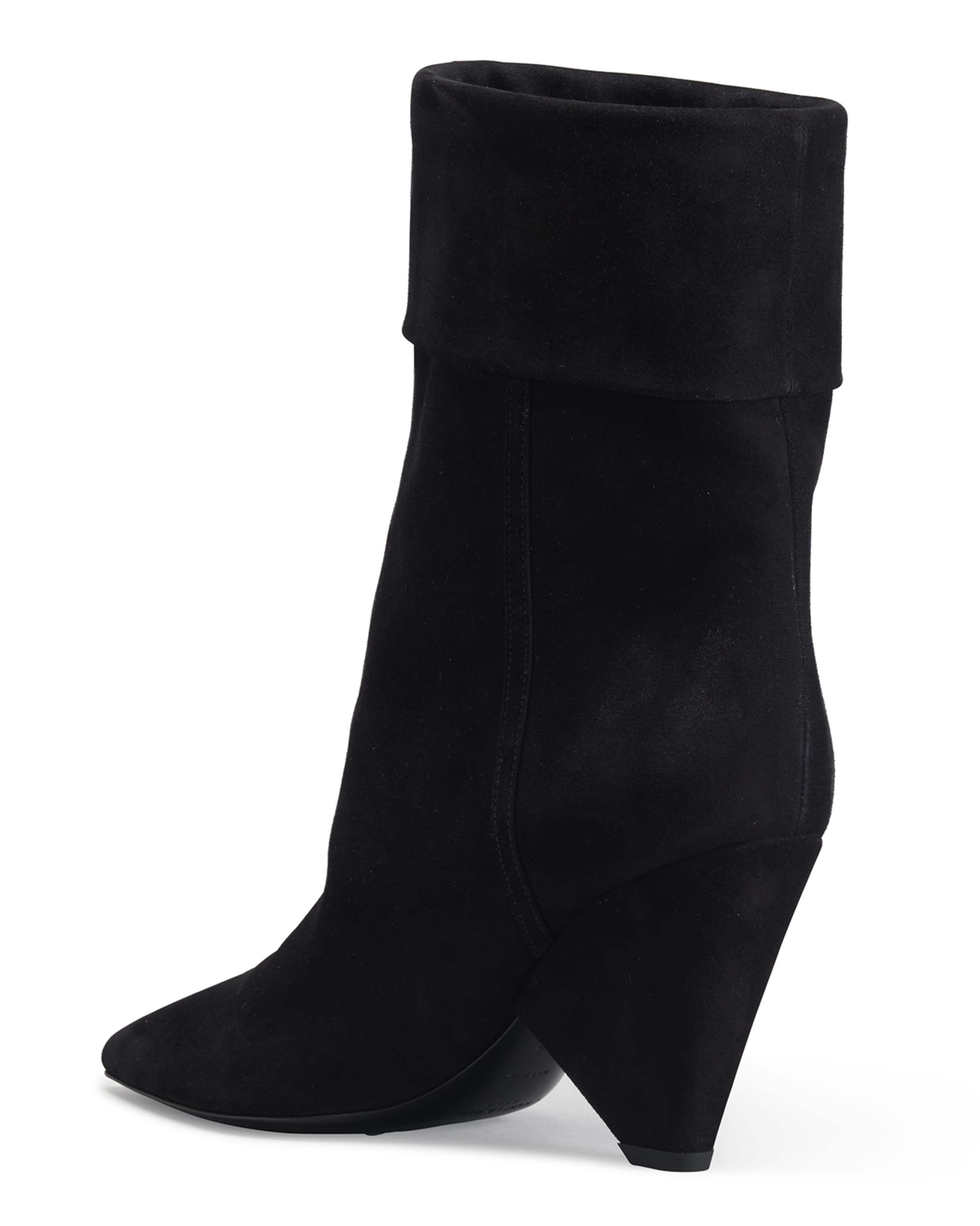 Liz Suede albe Cone Heel Boots