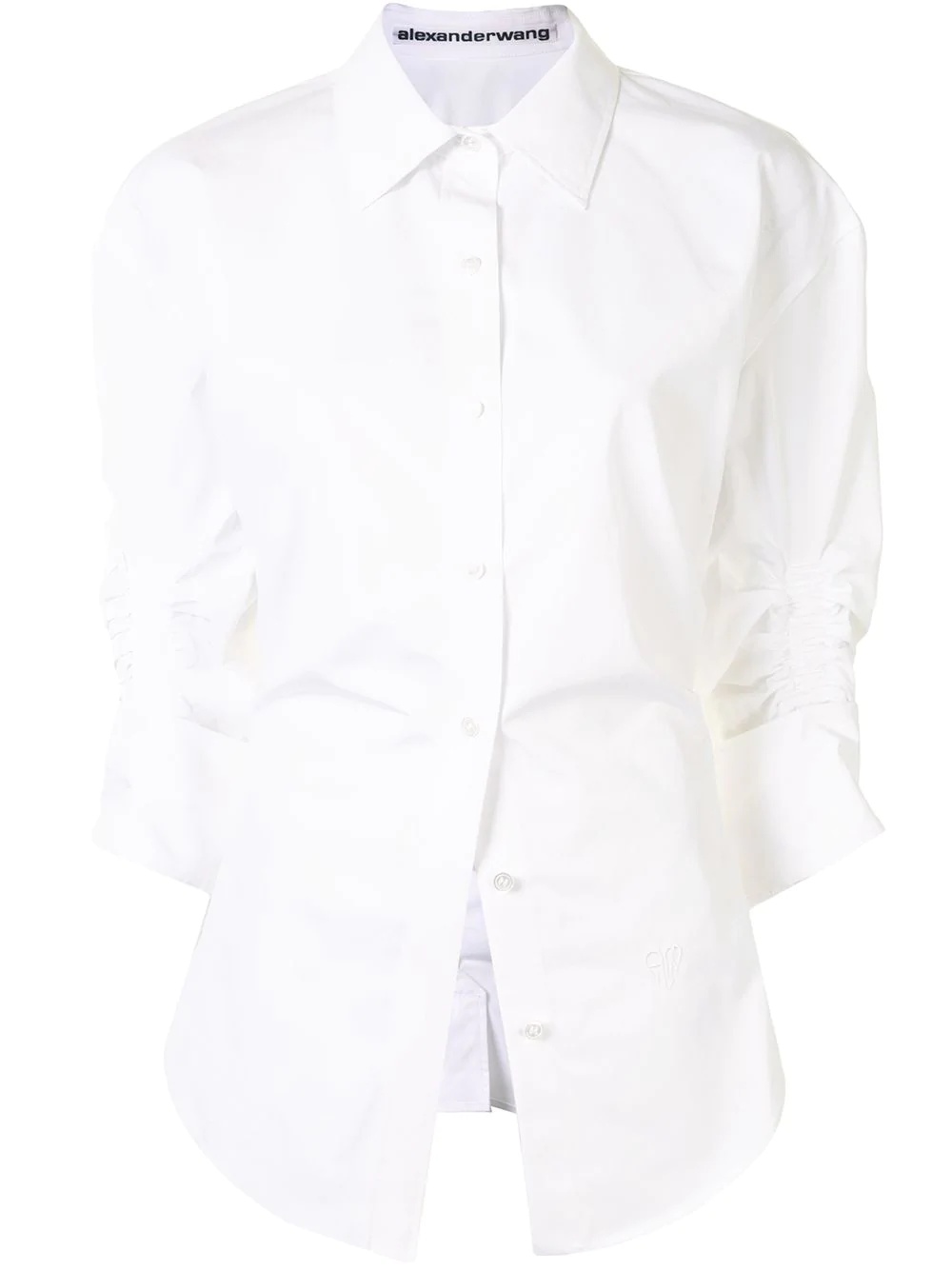 gathered-embellished poplin shirt - 1