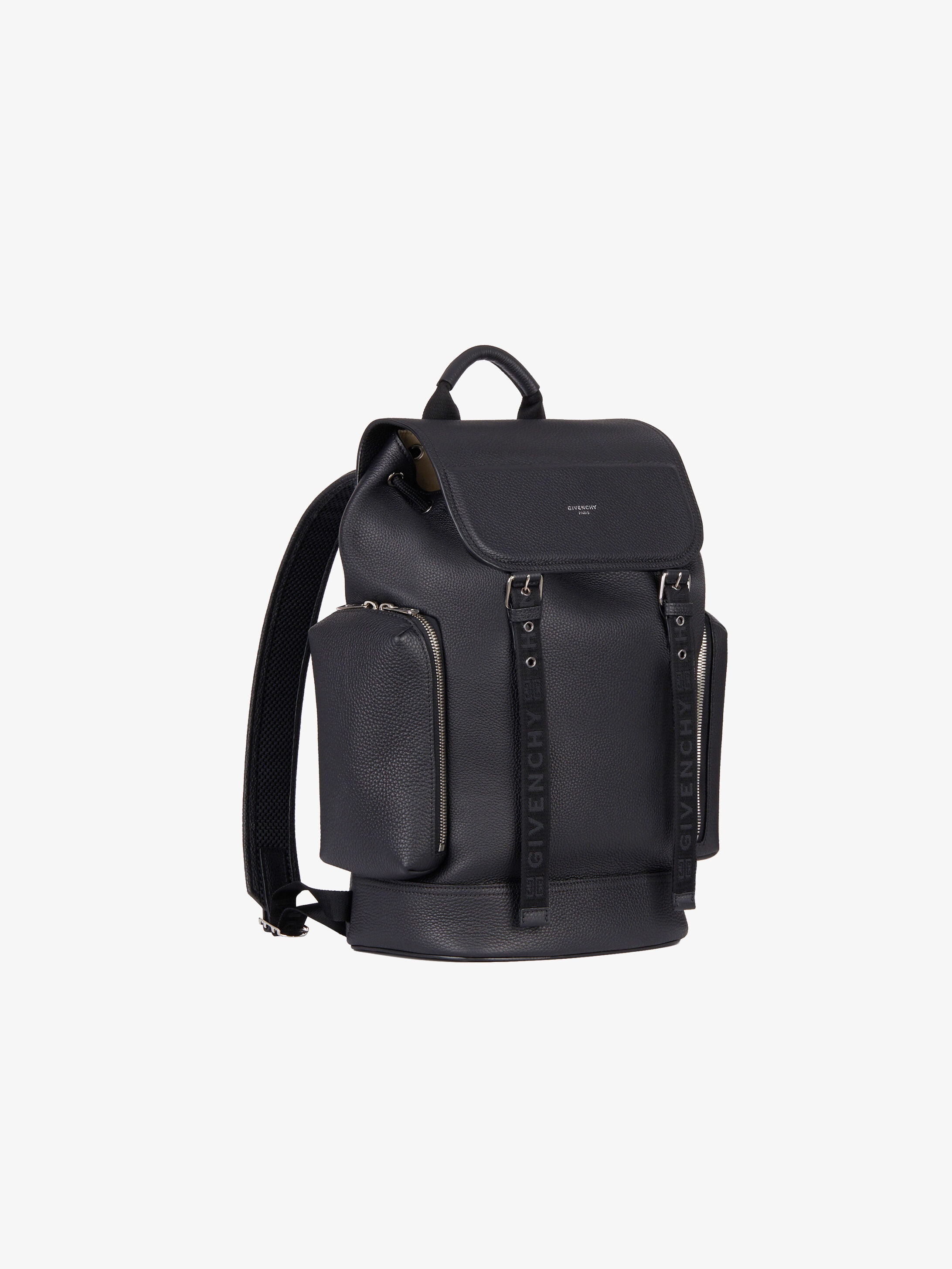 Multi-pockets backpack in grained leather - 10