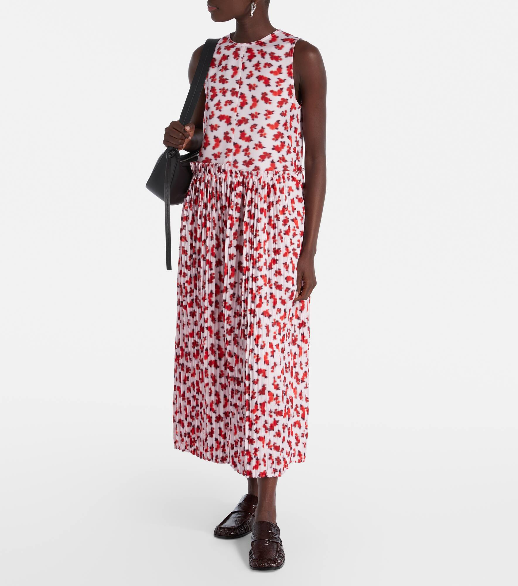 Floral pleated midi dress - 2