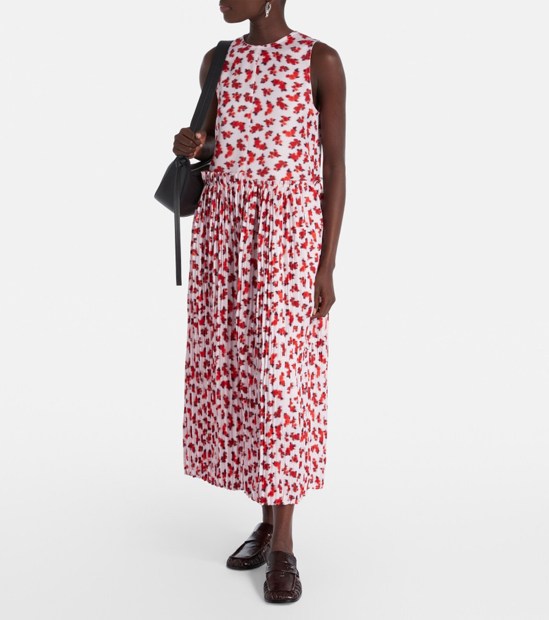 Jil Sander Floral pleated midi dress outlook