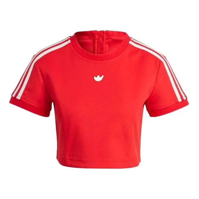 (WMNS) adidas Blue Version Crop Tee 'Red' IB4549 - 1