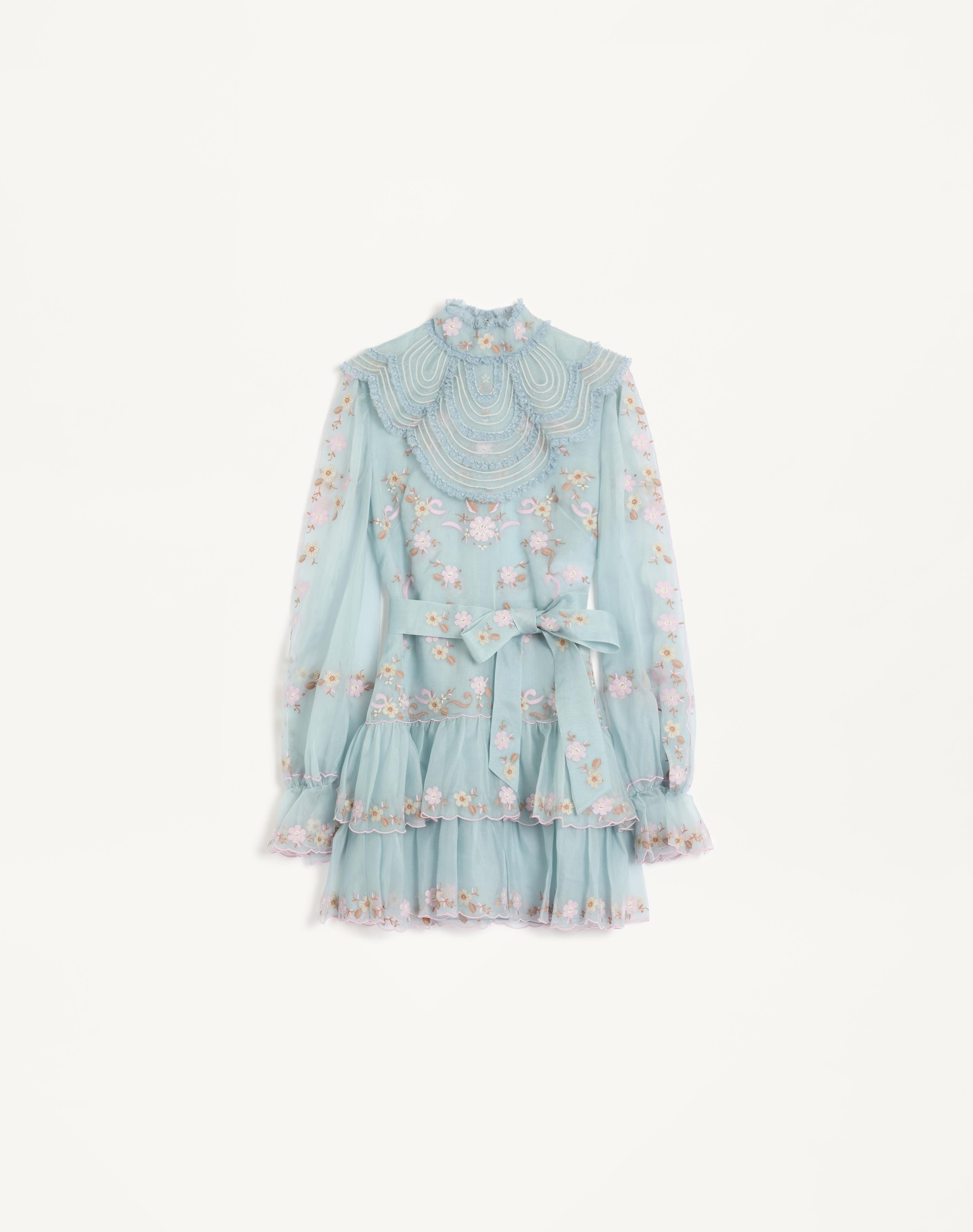 SHORT EMBROIDERED ORGANZA DRESS - 1