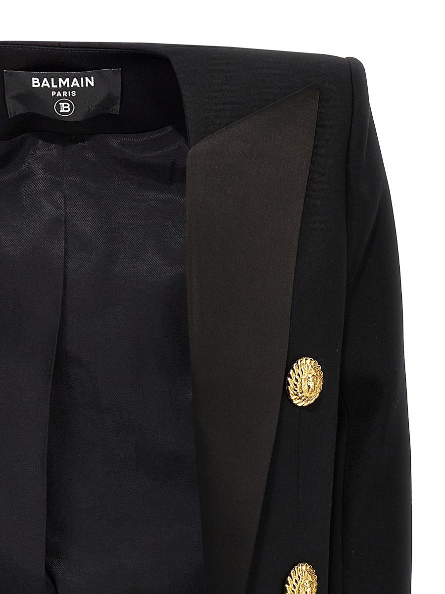 ジャケット BALMAIN Blazer Spencer Black  EF1SC225ME54 Cropped grain de poudre edge-to-edge jacket with 6 buttons