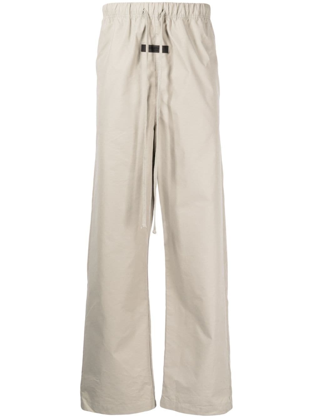 logo-patch straight-leg trousers - 1