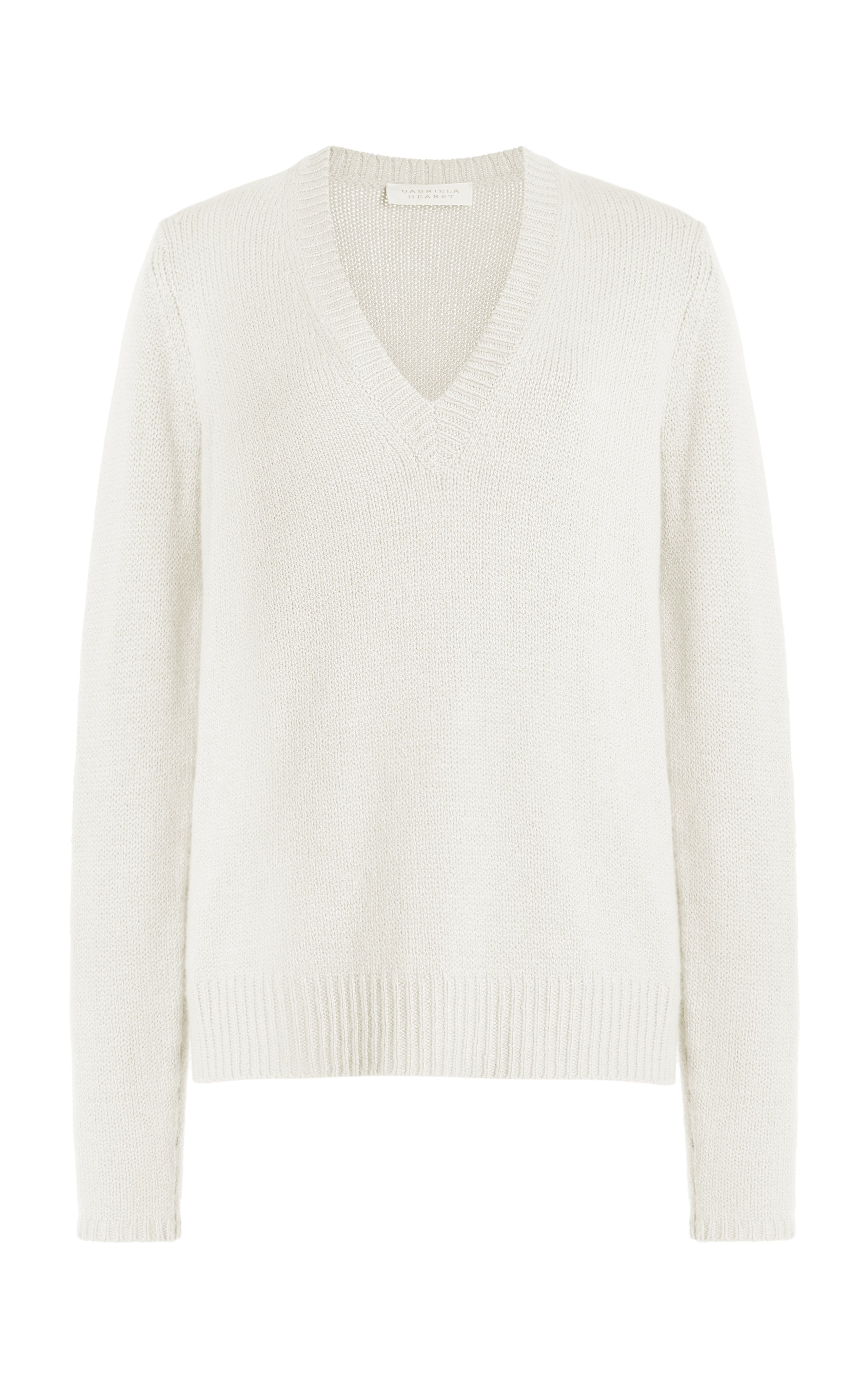 Isiah Knit Sweater in Ivory Cashmere - 1