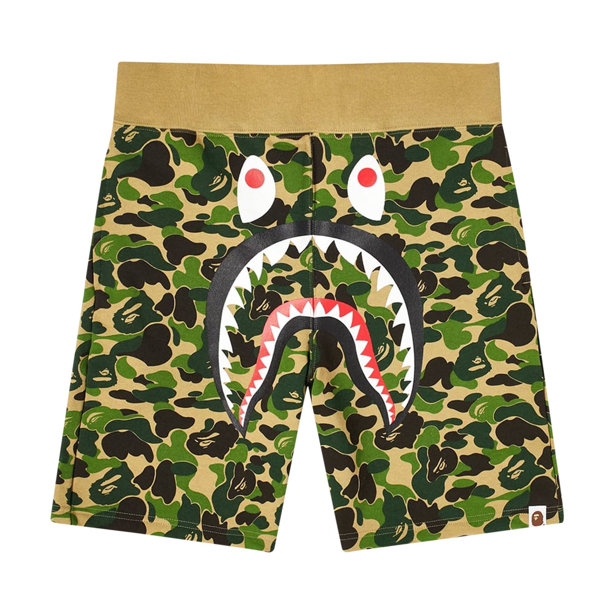 BAPE ABC Camo Shark Sweat Shorts 'Green' - 1