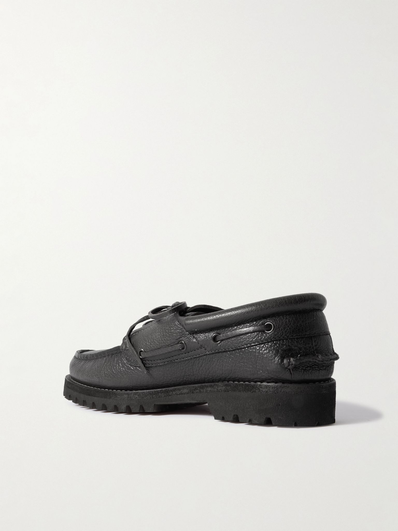 Heritage Flexi 001 Full-Grain Deerskin Boat Shoes Black - 4