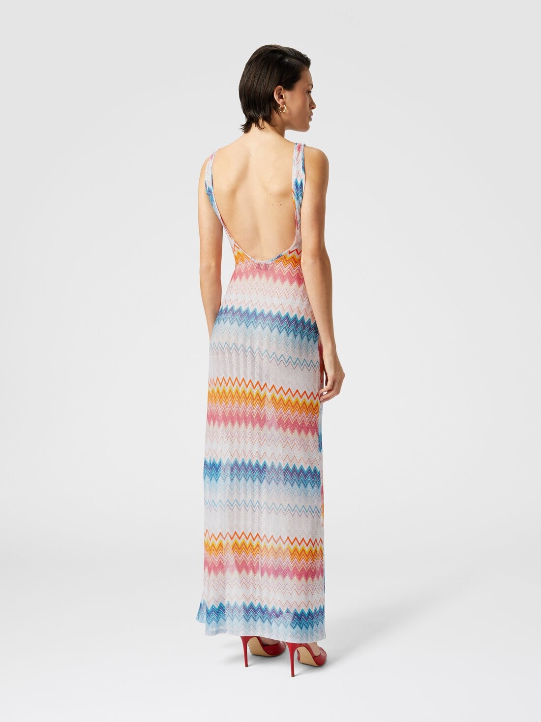 Long cover-up in viscose zig zag lamé - 3