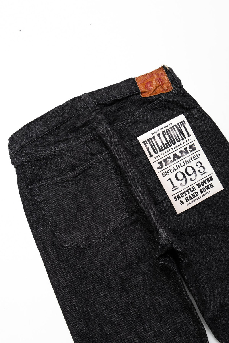 1101BK Straight Black Selvedge Denim 7