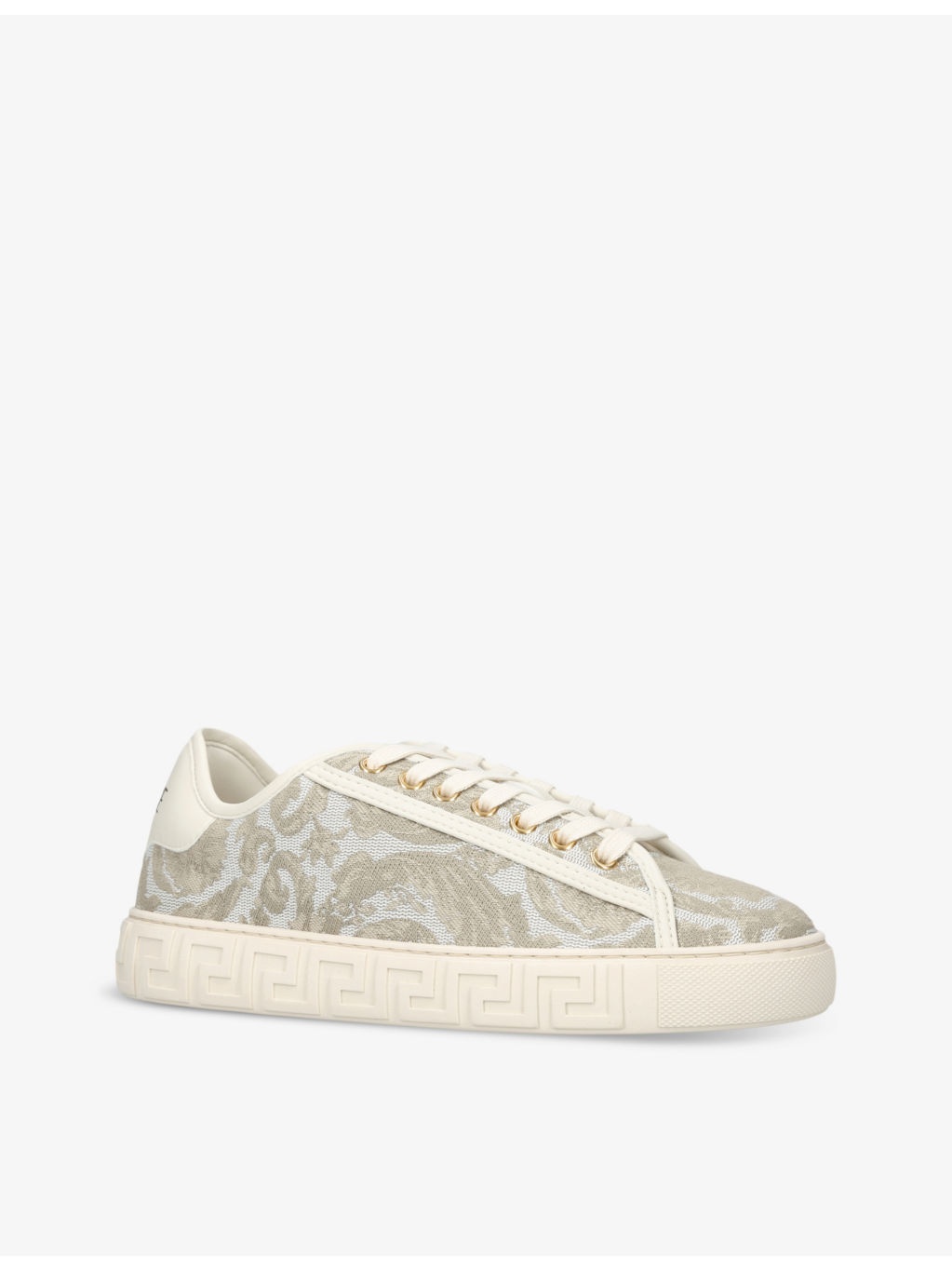 Baroque graphic-pattern canvas low-top trainers - 3