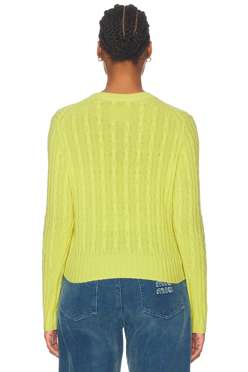 Cable Shrunken Cashmere Crew Sweater - 3