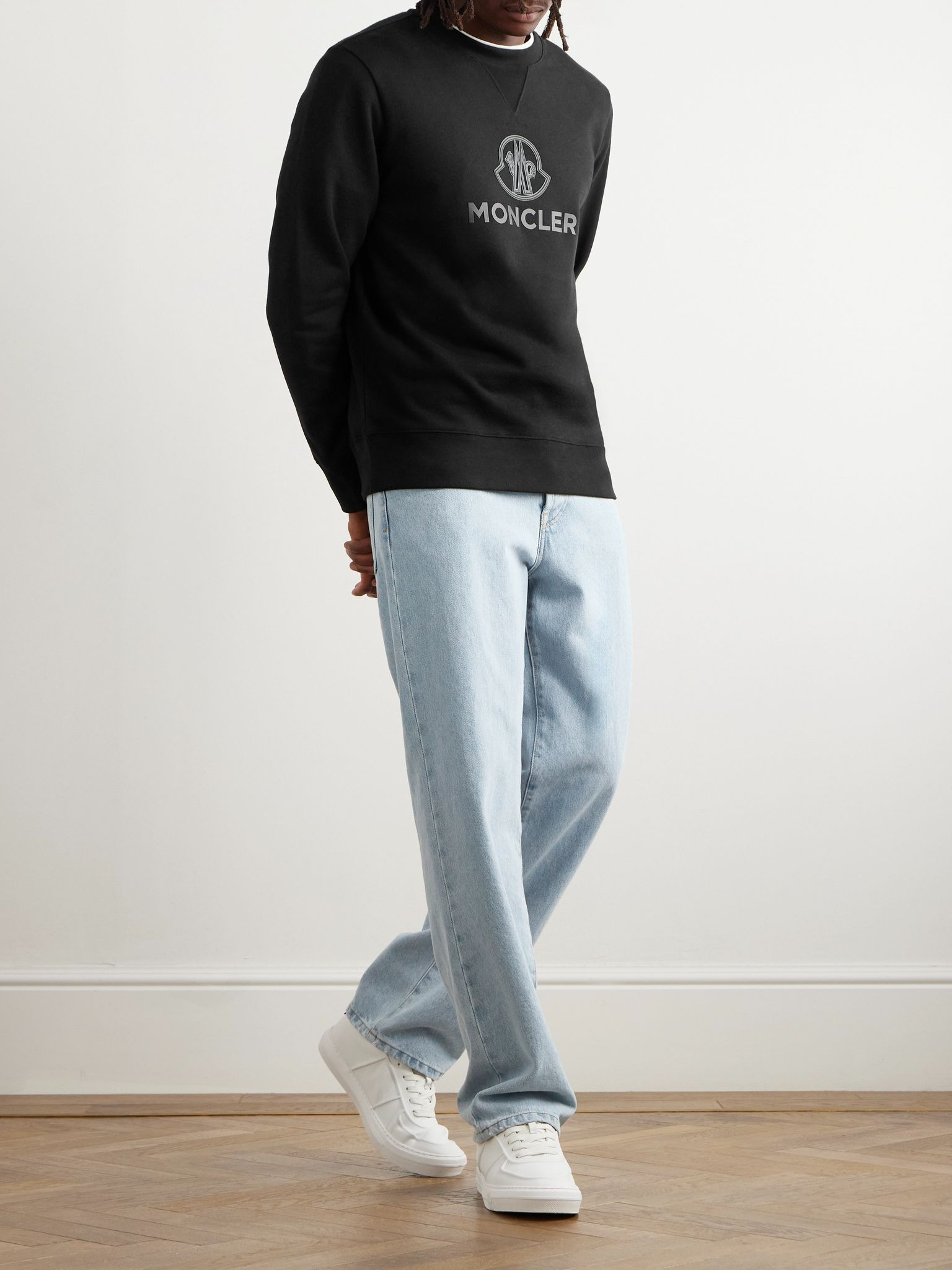 Logo-Appliquéd Cotton and Cashmere-Blend Jersey Sweatshirt Black - 2