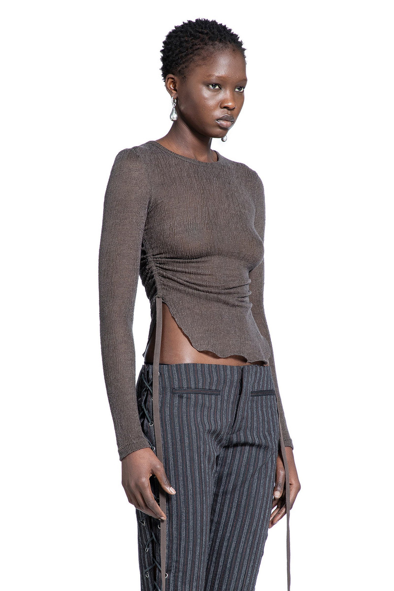 Ann Demeulemeester Oke Long Sleeve Crop Top outlook